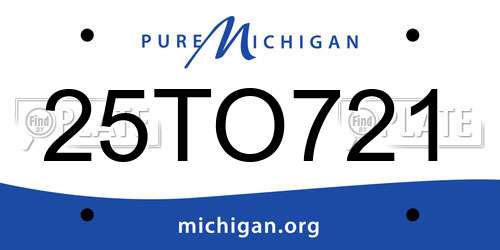 25TO721 Michigan License Plate