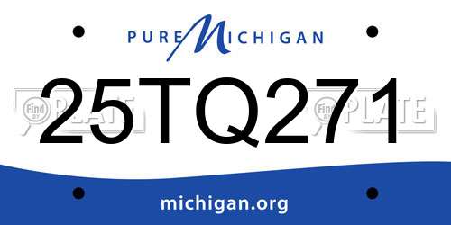 25TQ271 Michigan License Plate