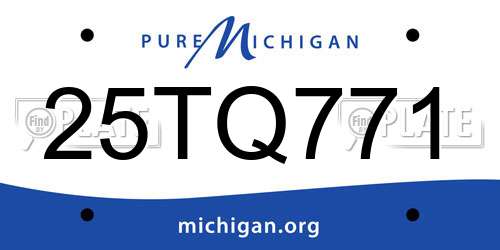25TQ771 Michigan License Plate