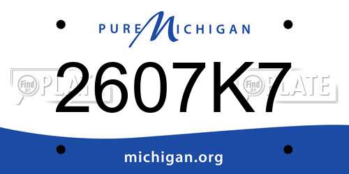 2607K7 Michigan License Plate