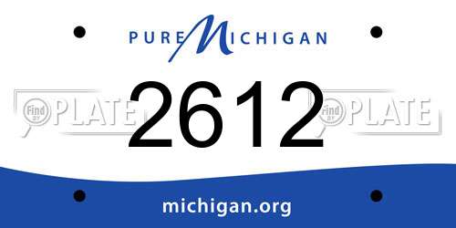2612 Michigan License Plate