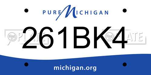 261BK4 Michigan License Plate