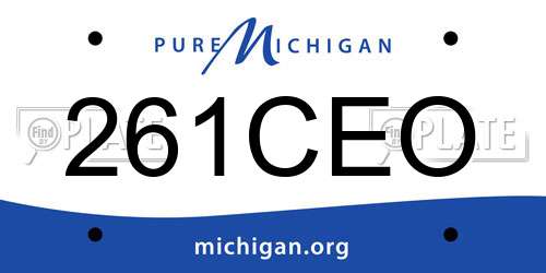 261CEO Michigan License Plate