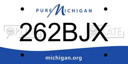 262BJX Michigan License Plate