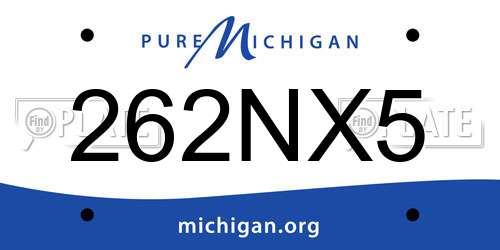 262NX5 Michigan License Plate