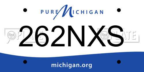 262NXS Michigan License Plate