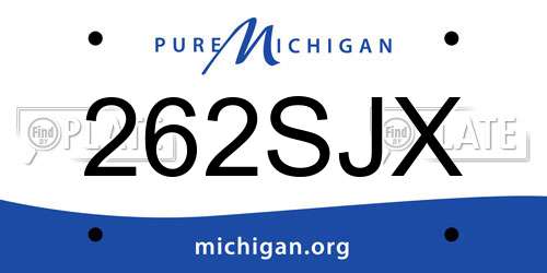 262SJX Michigan License Plate