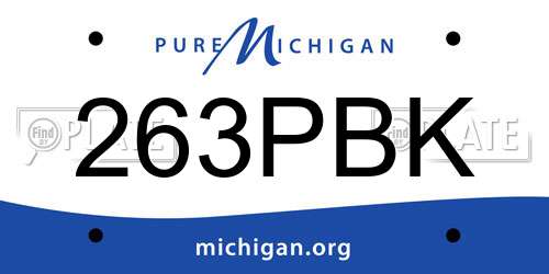 263PBK Michigan License Plate
