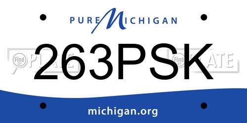 263PSK Michigan License Plate