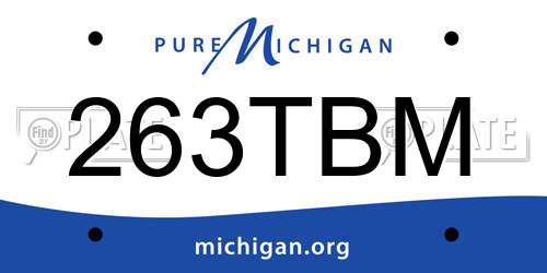 263TBM Michigan License Plate