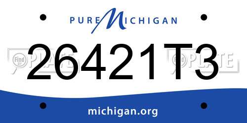 26421T3 Michigan License Plate