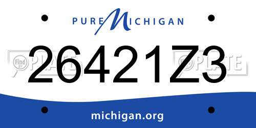 26421Z3 Michigan License Plate