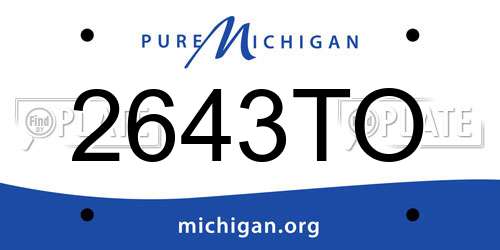 2643TO Michigan License Plate