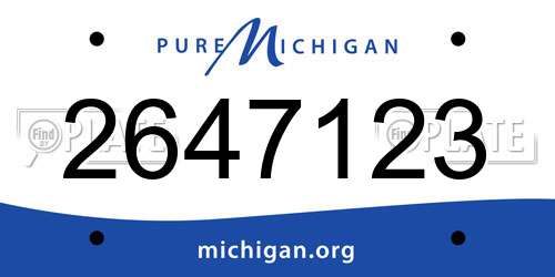 2647123 Michigan License Plate