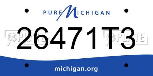 26471T3 Michigan License Plate