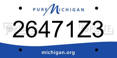 26471Z3 Michigan License Plate