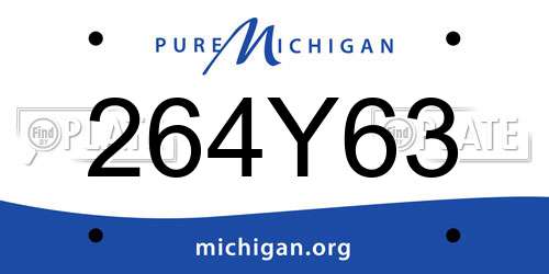 264Y63 Michigan License Plate