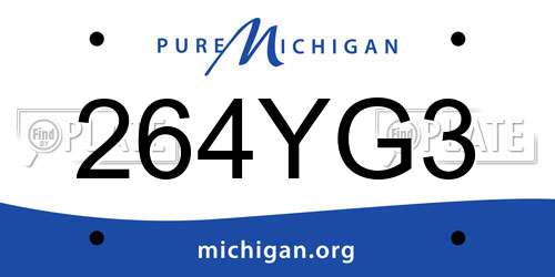 264YG3 Michigan License Plate