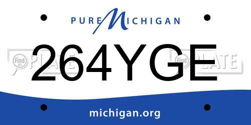 264YGE Michigan License Plate