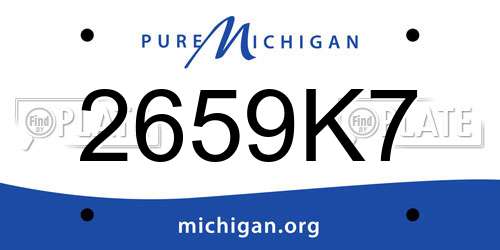 2659K7 Michigan License Plate
