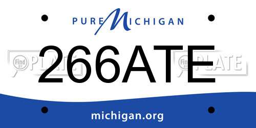 266ATE Michigan License Plate