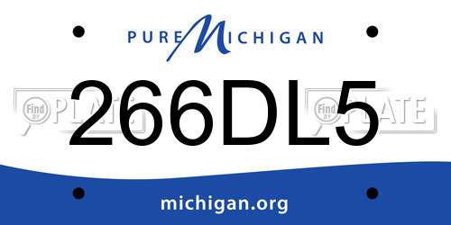 266DL5 Michigan License Plate