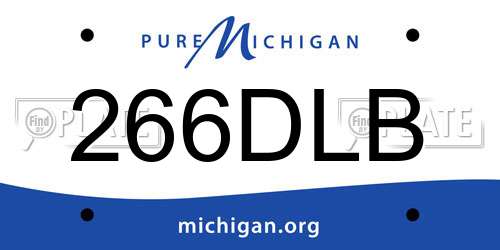 266DLB Michigan License Plate