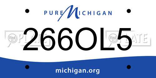 266OL5 Michigan License Plate