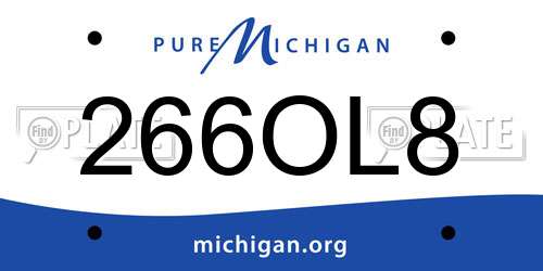 266OL8 Michigan License Plate