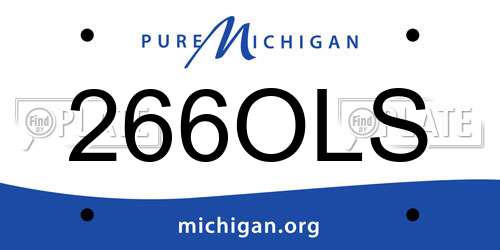 266OLS Michigan License Plate