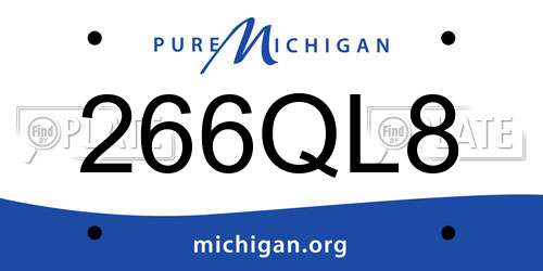 266QL8 Michigan License Plate