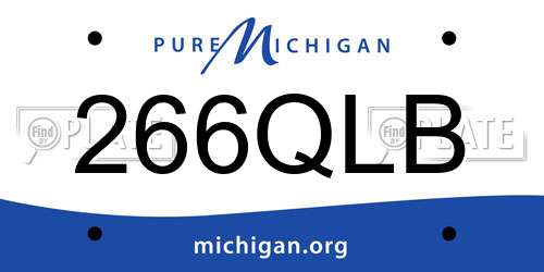 266QLB Michigan License Plate