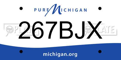 267BJX Michigan License Plate