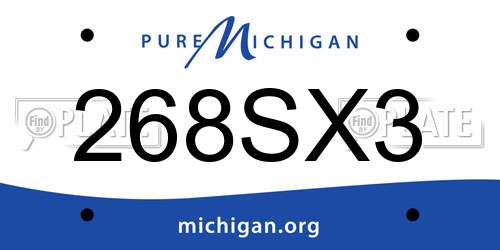 268SX3 Michigan License Plate