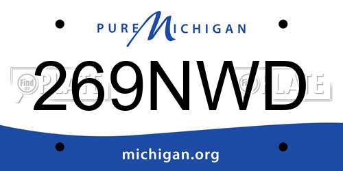 269NWD Michigan License Plate