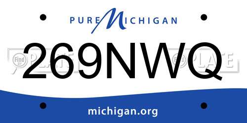 269NWQ Michigan License Plate