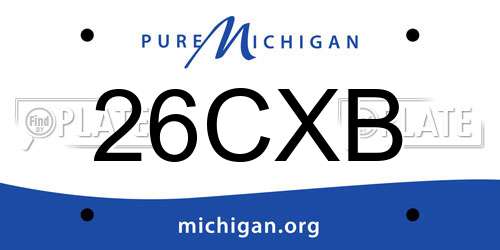 26CXB Michigan License Plate