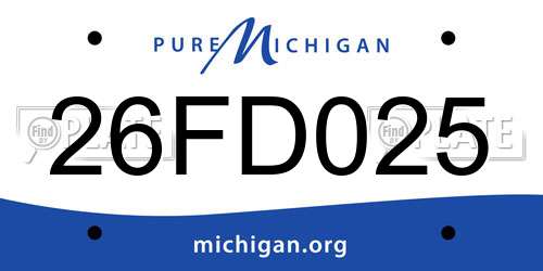 26FD025 Michigan License Plate