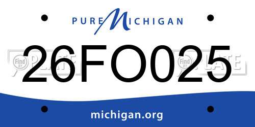 26FO025 Michigan License Plate