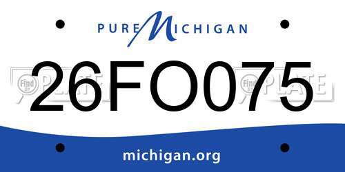 26FO075 Michigan License Plate