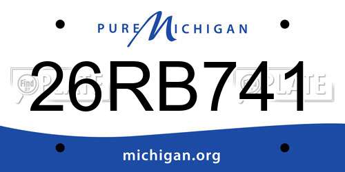 26RB741 Michigan License Plate