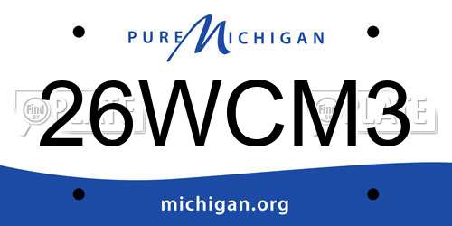 26WCM3 Michigan License Plate