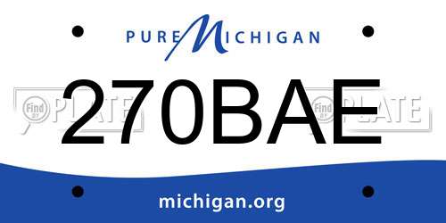 270BAE Michigan License Plate