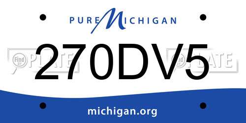 270DV5 Michigan License Plate