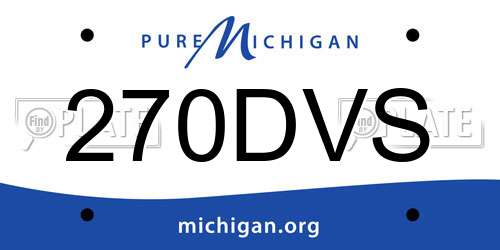 270DVS Michigan License Plate