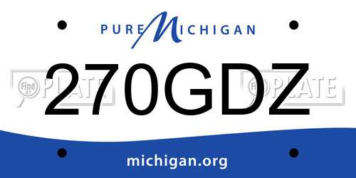 270GDZ Michigan License Plate