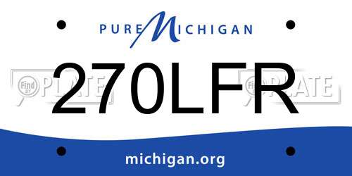 270LFR Michigan License Plate