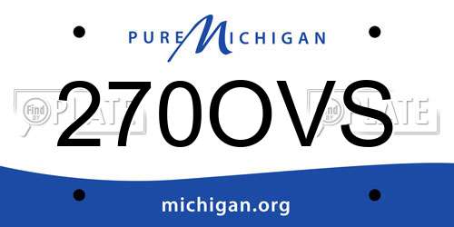 270OVS Michigan License Plate