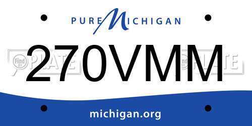 270VMM Michigan License Plate