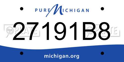 27191B8 Michigan License Plate